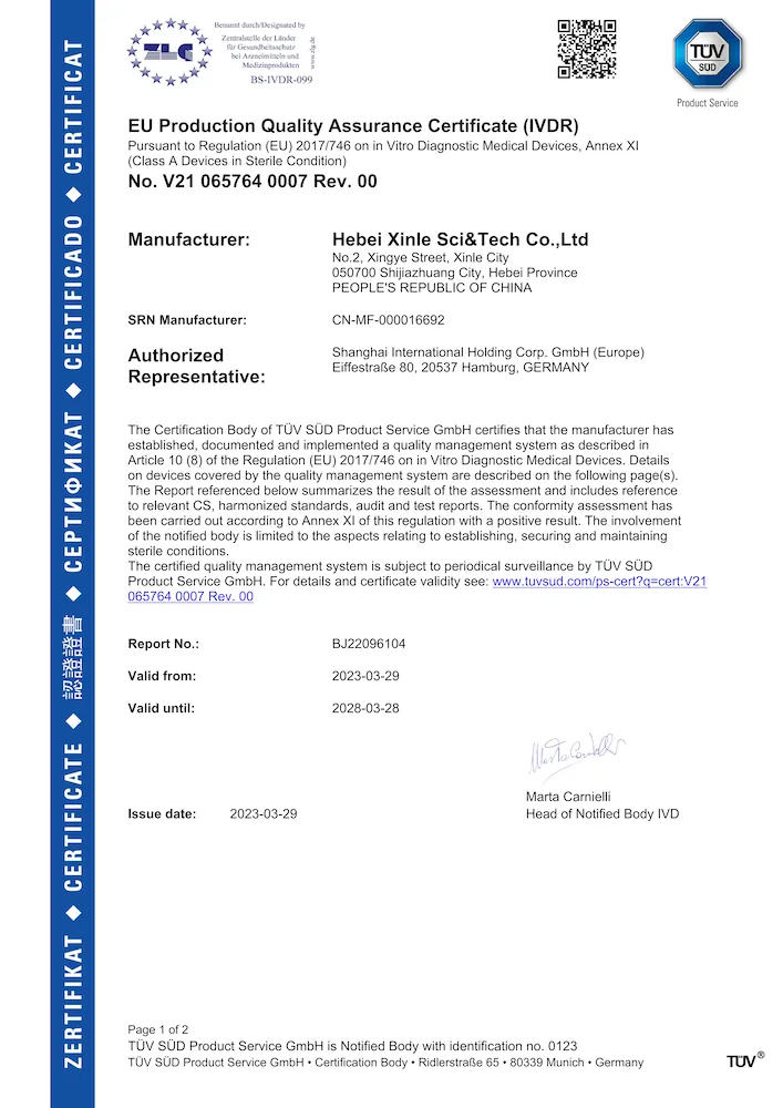 CE Marking Compliance Certificate